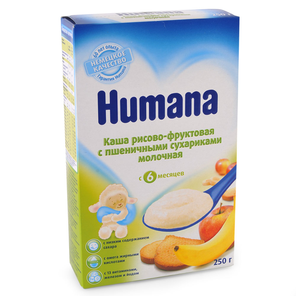 Humana гречневая молочная каша с яблоком